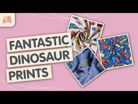 Fabric with dinosaur print